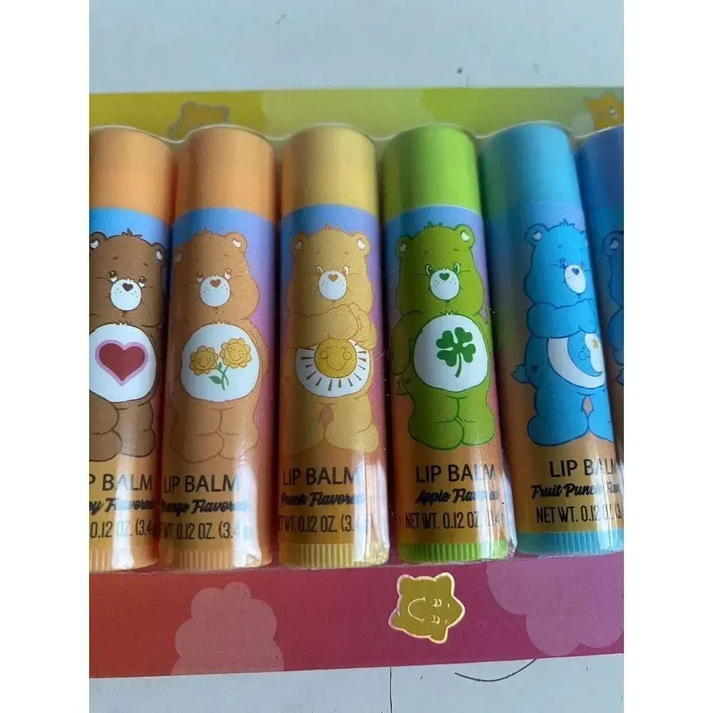 Taste Beauty CARE BEARS 10 Flavored Lip Balms Set Cherry Honey‎ Vanilla NEW